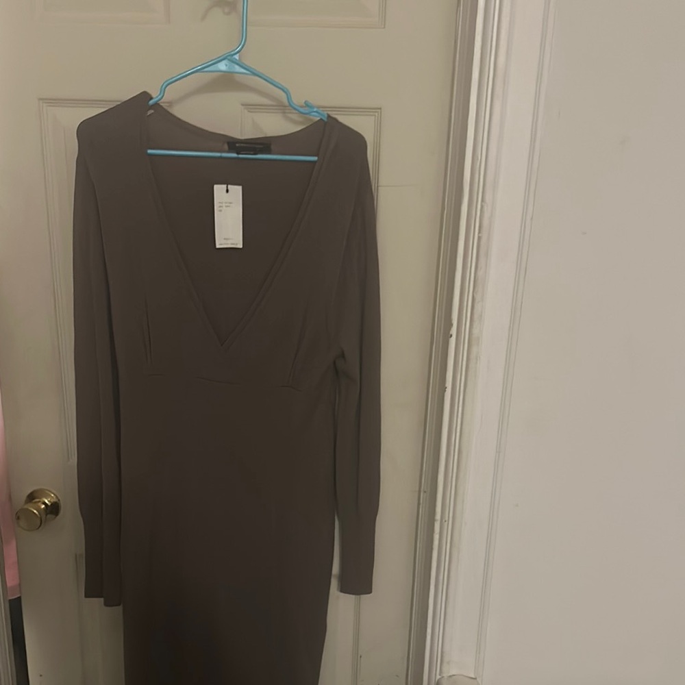 BCBGMaxAzria Black Bodycon V-Neck Dress